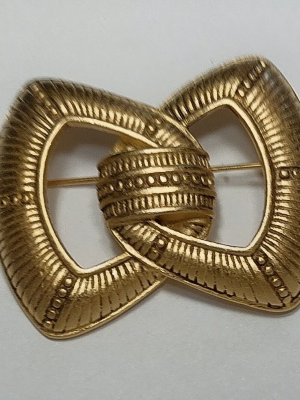 Rare Vintage Signed Givenchy Gold-Tone Interlocking Knot Or Bow 1980's Brooch
